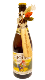 Fles La chouffe met opener *Wil jij mijn peter zijn?*