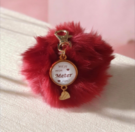 Sleutelhanger pompon *Wil jij mijn meter zijn?*
