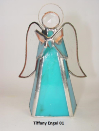 Tiffany engel blauw, hoogte 16,5cm