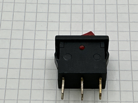 Wipschakelaar rood/zwart 3 polig 20mm