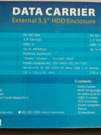 Recom DC-35A externe alu IDE 3,5" hard disk behuizing USB2.0