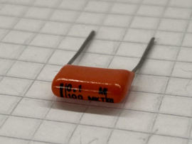 Philips 0,1uF 100V 10mm orange drop MKT condensator