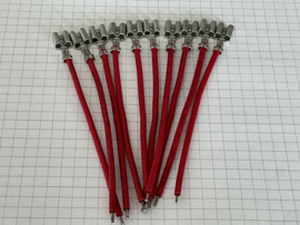 AMP 6,3mm x 0,8mm stekker aan 92mm draad (10x)