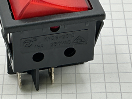 Wipschakelaar dubbelpolig Rood zwart 16A 250VAC