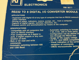 RM RS232 to 8 digital I/O converter module
