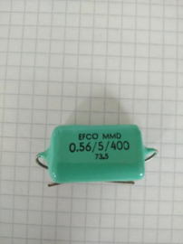 Efco 0,56uf 400v 560nf 5% condensator axiaal NOS