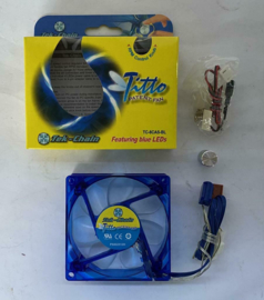 Tek-Chain TC-8CAS-BL Blue LED 8CM LED  fan incl regelaar