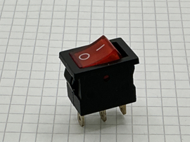 Wipschakelaar rood/zwart 3 polig 20mm