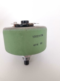 Draadgewonde Potmeter  100ohm 40W korte as