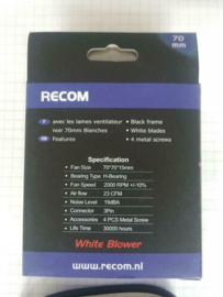 Recom RC-7015BW 70x15mm 12v stille ventilator