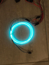 EL wire light flexible lighting 2M blauw ( Feesten, Decoratie, Carnaval)