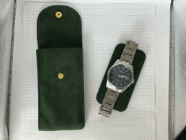 Horloge reisetui groen suède