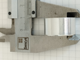 Aluminium knop met rode punt 23mm