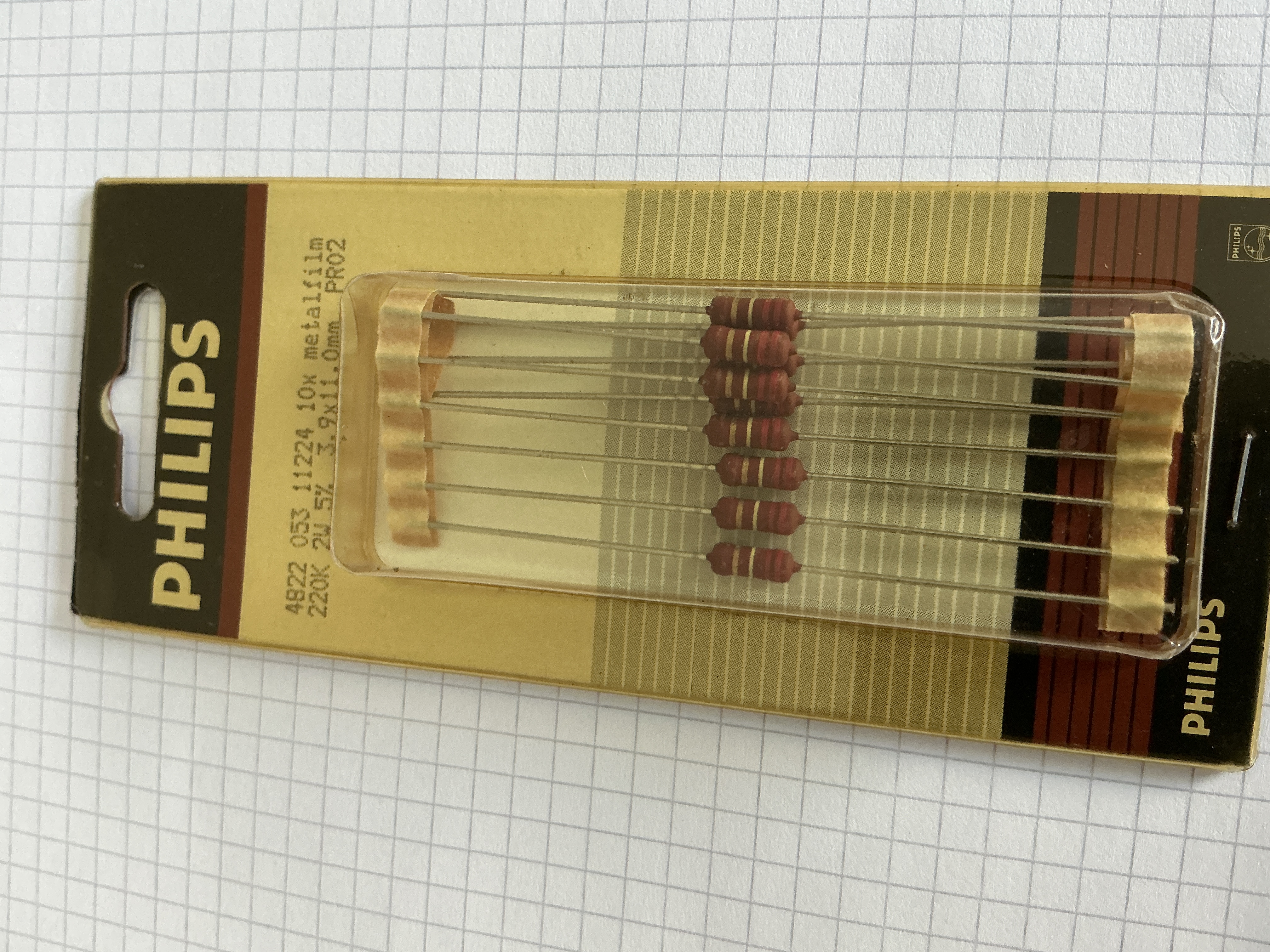 Philips 220K 2W metaalfilm weerstand Pro2 (10x)