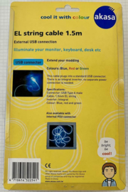 Akasa external EL Light string cable USB2 connection blue  1,5m