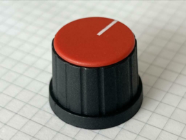 6mm platte as knop rood D 28-24mm X H 21mm