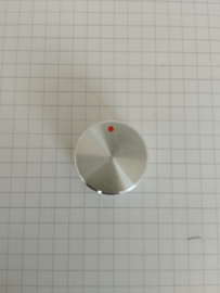 Aluminium knop met rode punt 23mm