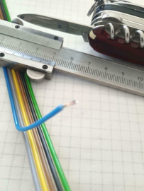 Regenboog bandkabel  6 polig 1mtr 0,5mm