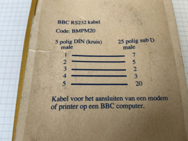 BBC Computer RS232 cable 5P DIN X - 25P mal sub D
