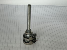250K Log stereo potmeter 6mm metaal Piher