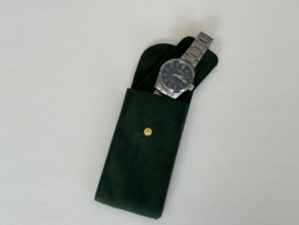 Horloge reisetui groen suède