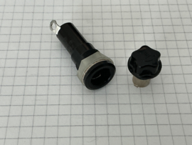 Glaszekeringhouder 5 x 20mm zwart chassismontage 15A