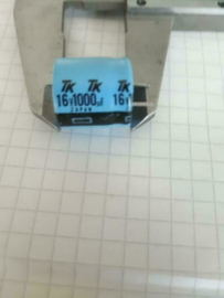 TK Japan 1000uf 16v elco D16mm x H 16mm 7.5mm