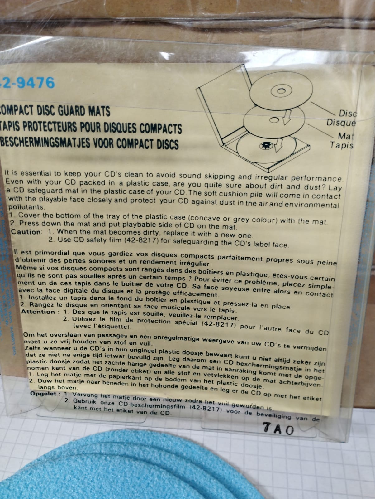 Compact disc guard mats 10pcs per pack