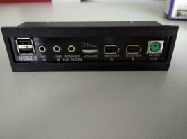 Recom 525 IO front ports black USB audio PS2