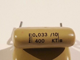 Philips 0,033uf 400v mustard KT347 condensator (Mullard C296) pet film
