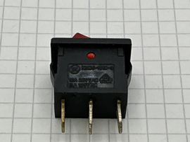 Wipschakelaar rood/zwart 3 polig 20mm