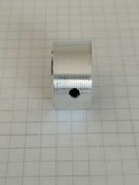 Aluminium knop met rode punt 23mm