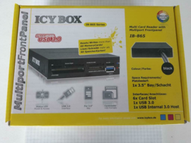 Icy Box IB-865-B 3.5" cardreader met ext Sata en USB3.0 port