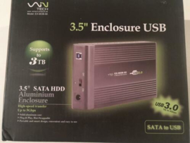 Wintech 3,5"HD enclosure sata USB 3.0 alu behuizing