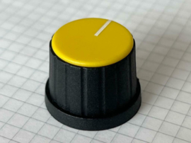 6mm platte as knop geel D 28-24mm X H 21mm