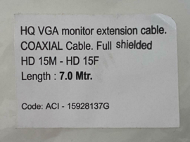 VGA kabel 7 meter coaxial male female verlengkabel