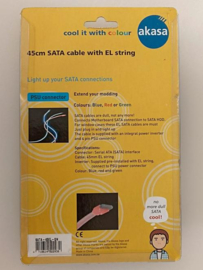 EL string SATA cable 45cm with Internal EL light (Green)