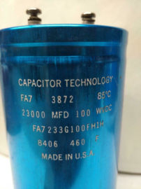 Capacitor Technology FA7233G100FH1H 23000 MFD 100 WVDC Elco