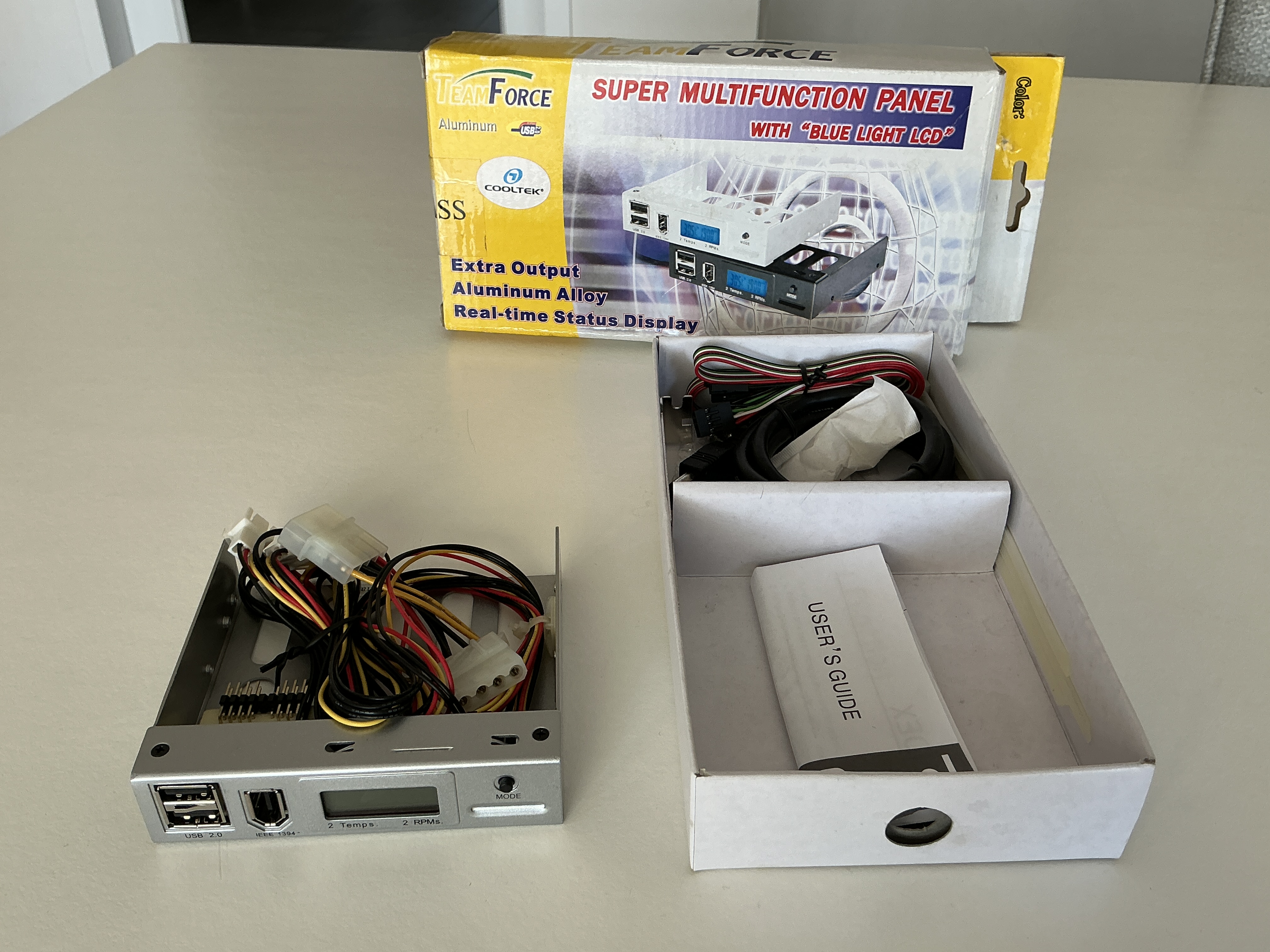 Cooltek TF 3,5”  alu Multifunction Silver panel blue LCD NOS