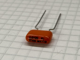 Philips 0,120uF 100V 10mm orange drop MKT condensator