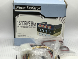 Ventilator controller 3pins 4 voudig 3,5” zwart alu NOS