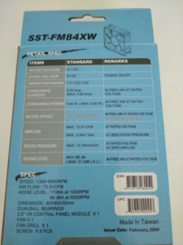 SilverStone FM84XW 80mm Case Cooling High perf Fan + controller