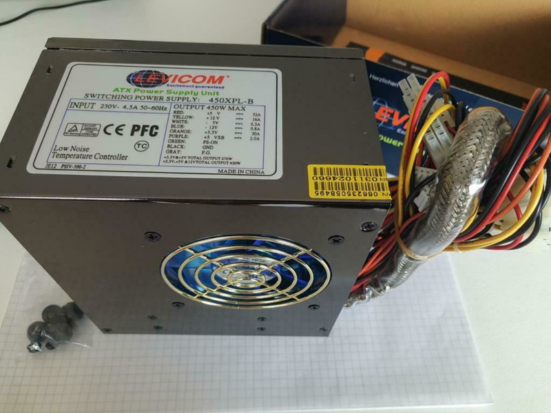 Levicom 450XPL-B 20P PSU PC ATX voeding  20pins (vintage PC)