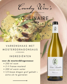 Viognier Clairette & Varkenshaas met mosterddragonsaus
