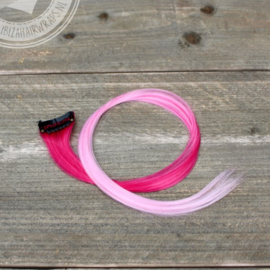 Hairextension clip-inn: Fluor Pink / Baby Pink
