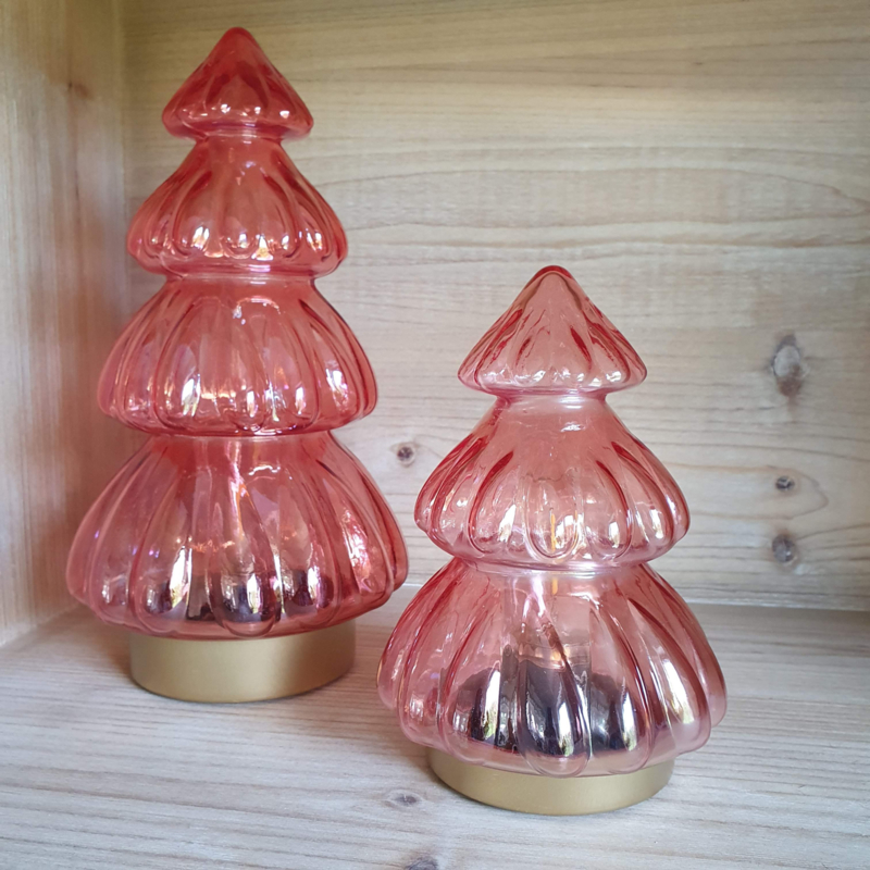 Tafellamp kerstboom - olie roze