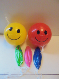 Smiley bal 22-24 cm 5 kleur prijs per stuk