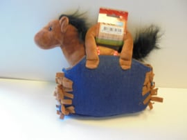 Toy Toys pluche I love my horse in tas blauw 24 cm prijs per stuk