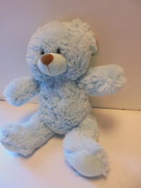 Pluche beer blauw 38 cm prijs per stuk