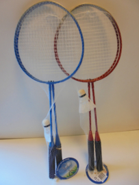 Badminton set met shuttle 65 cm rood blauw prijs per set